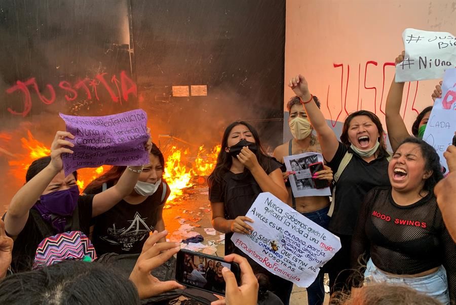 Protesta feminista en Cancún