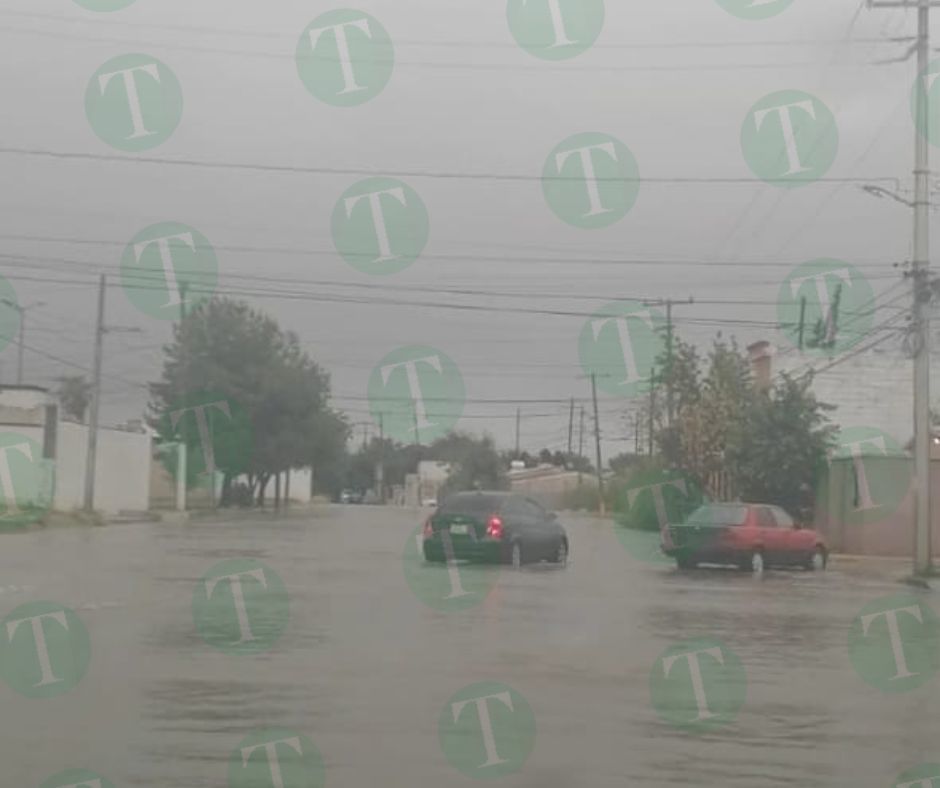 Lluvia inunda principales avenidas al norte de Monclova
