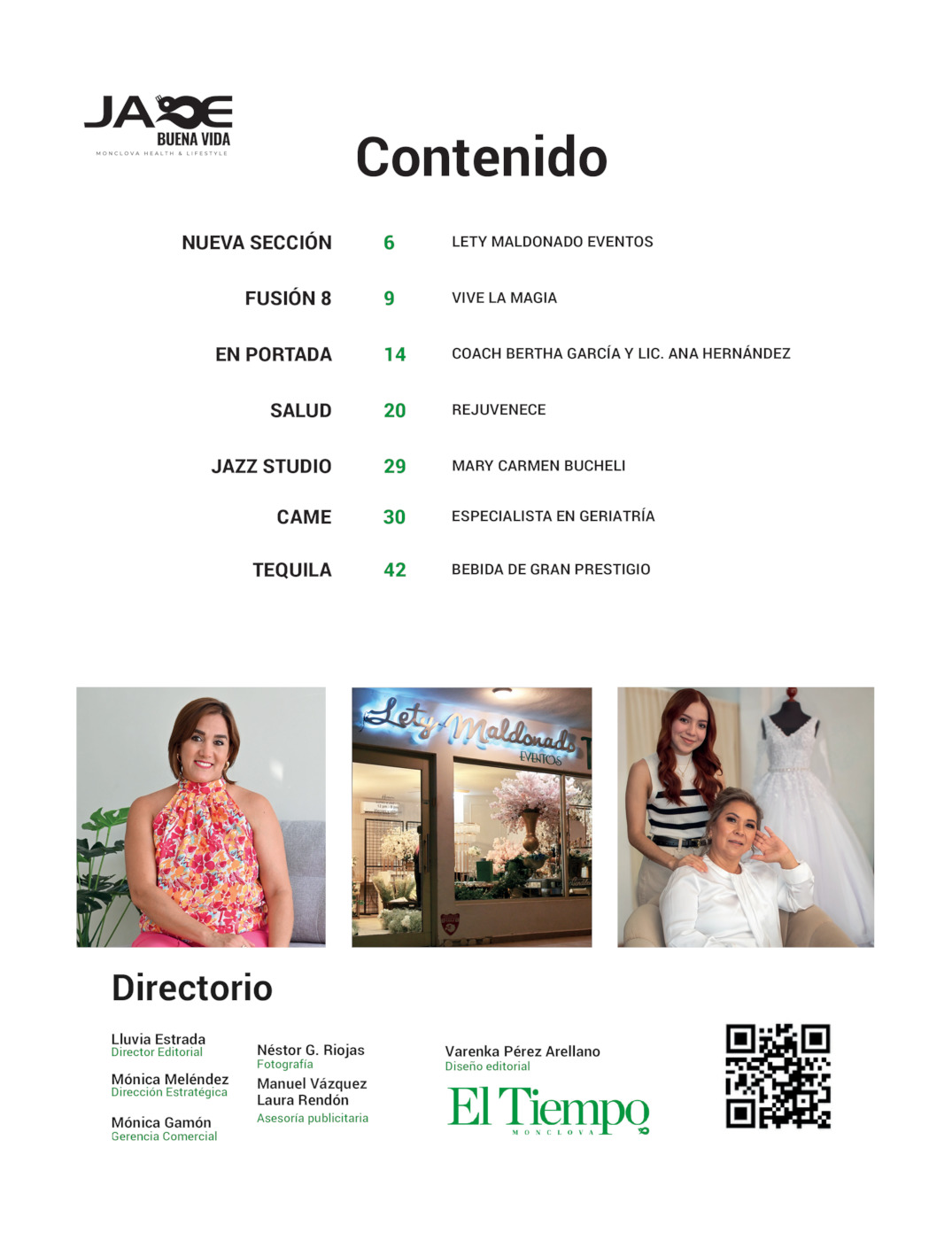 REVISTA JADE BUENA VIDA PERIÓDICO EL TIEMPO DE MONCLOVA